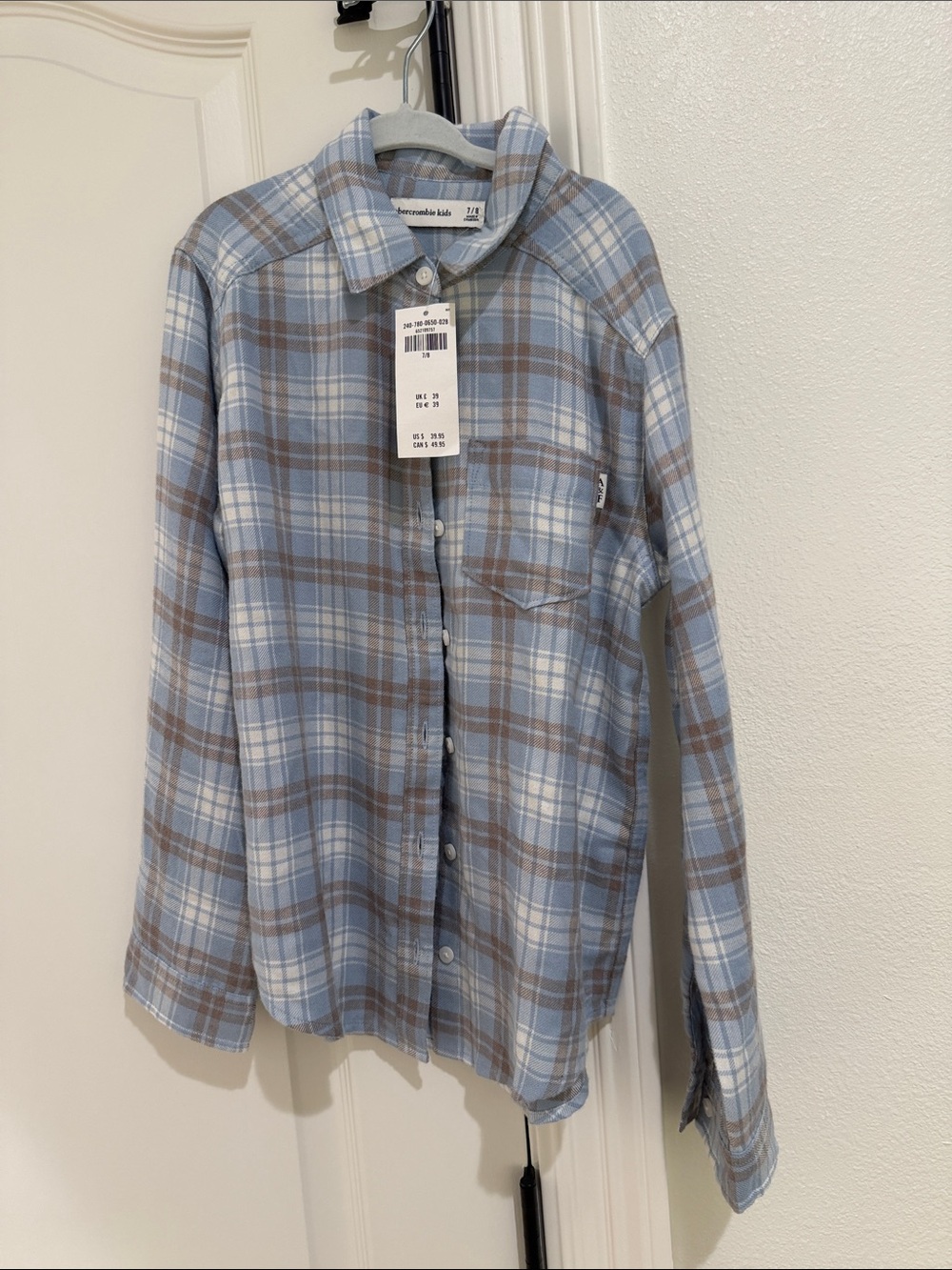Abercrombie & Fitch Kids button up shirt blue size 7/8